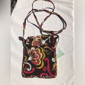 Vera Bradley Puccini Mini Crossbody Flap Hipster Purse Brown Red Yellow